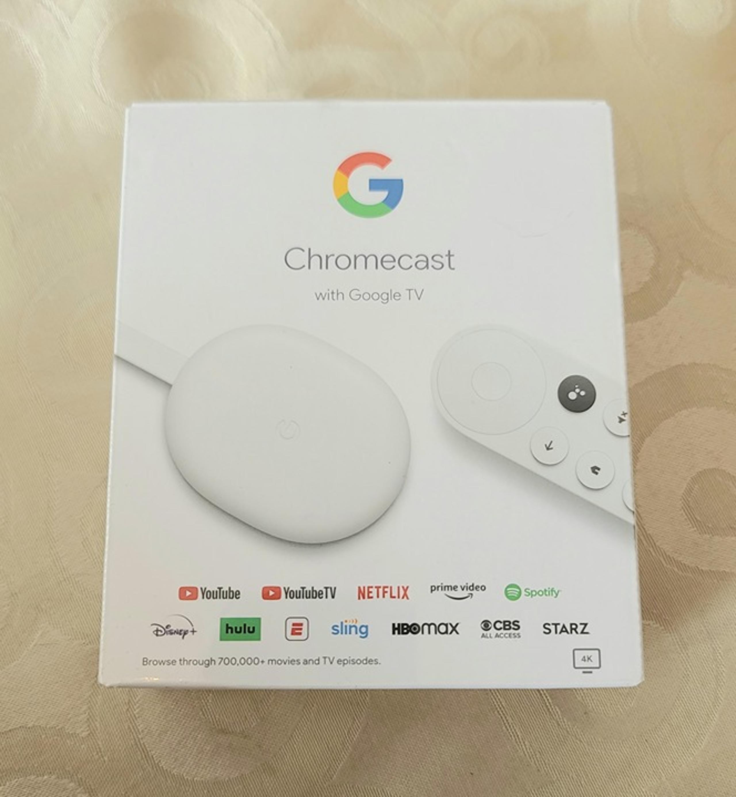 Google Chromecast with Google TV 4K UHD Media Streamer SNOW - New In Sealed Box