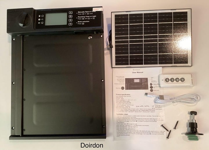 Automatic Chicken Coop Door Solar Powered, Cold Weather Electric Chicken Door La