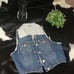 HWY JEANS | Plush Ivory Sherpa Lined Cropped Short Denim Vest Medium