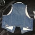 HWY JEANS | Plush Ivory Sherpa Lined Cropped Short Denim Vest Medium