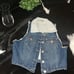 HWY JEANS | Plush Ivory Sherpa Lined Cropped Short Denim Vest Medium