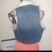 HWY JEANS | Plush Ivory Sherpa Lined Cropped Short Denim Vest Medium