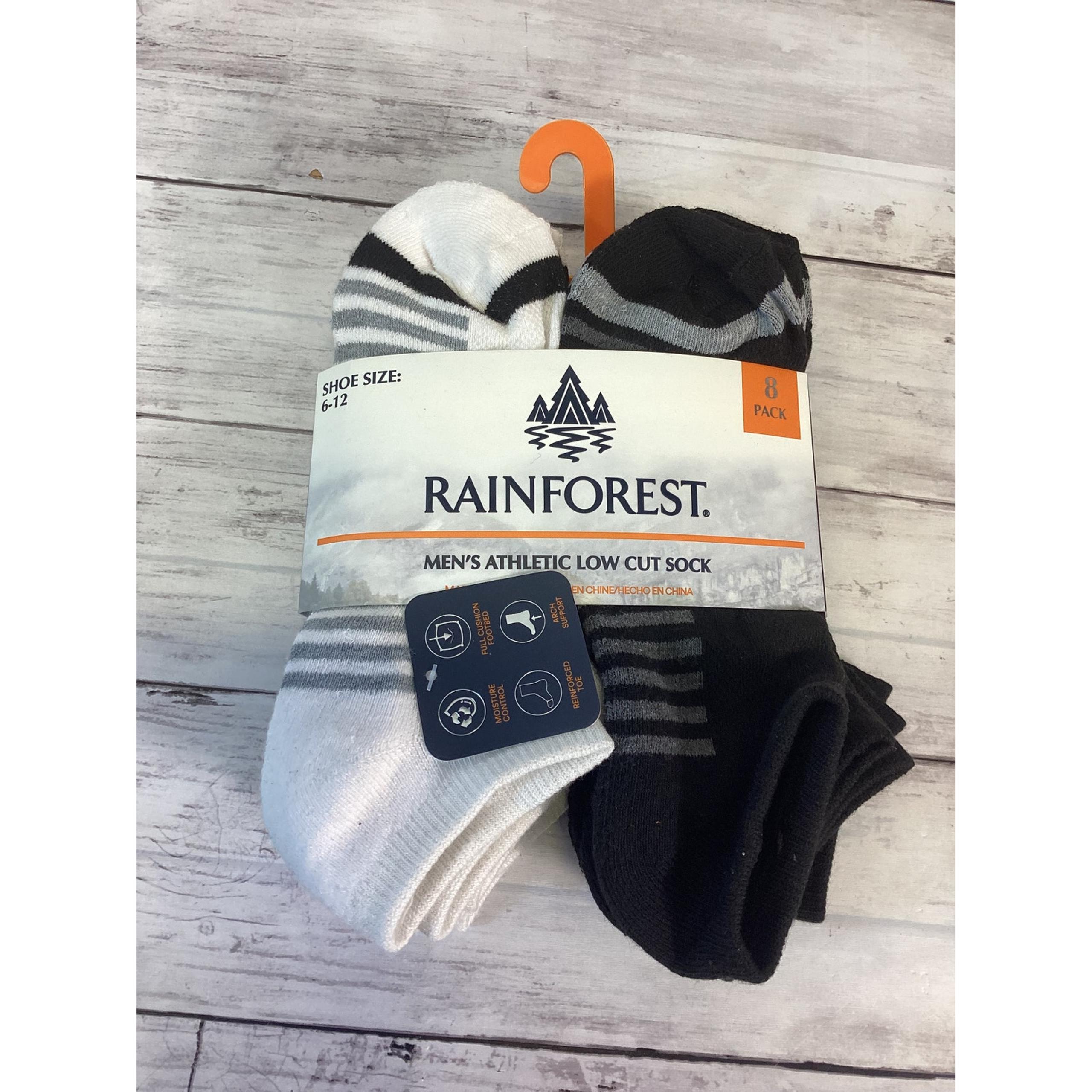 Rainforest Men's Athletic Low-Cut Socks – 8 Pack – Breathable & Durable
