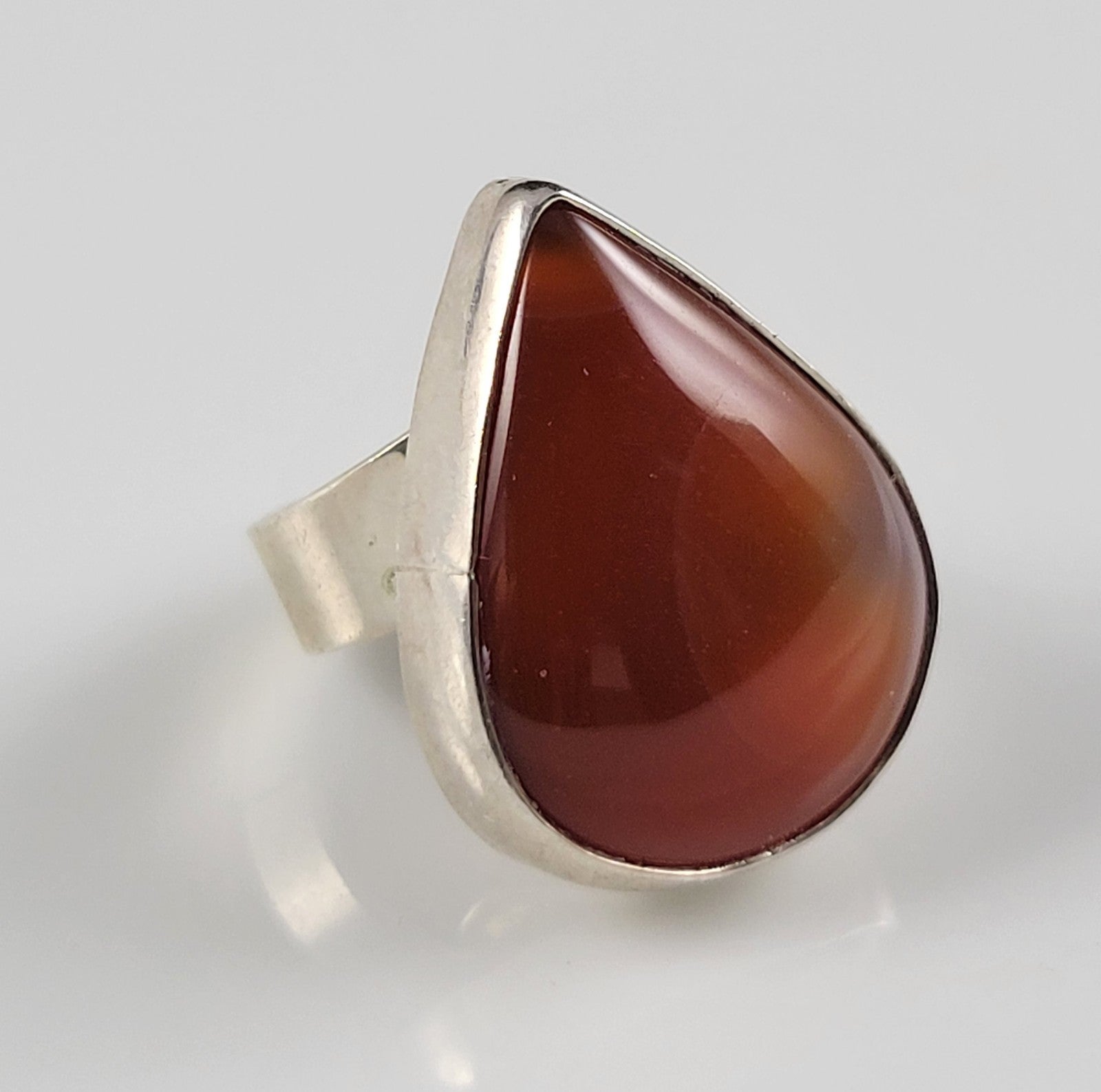 Taxco Natural Carnelian Sterling Statement Ring-1950s!