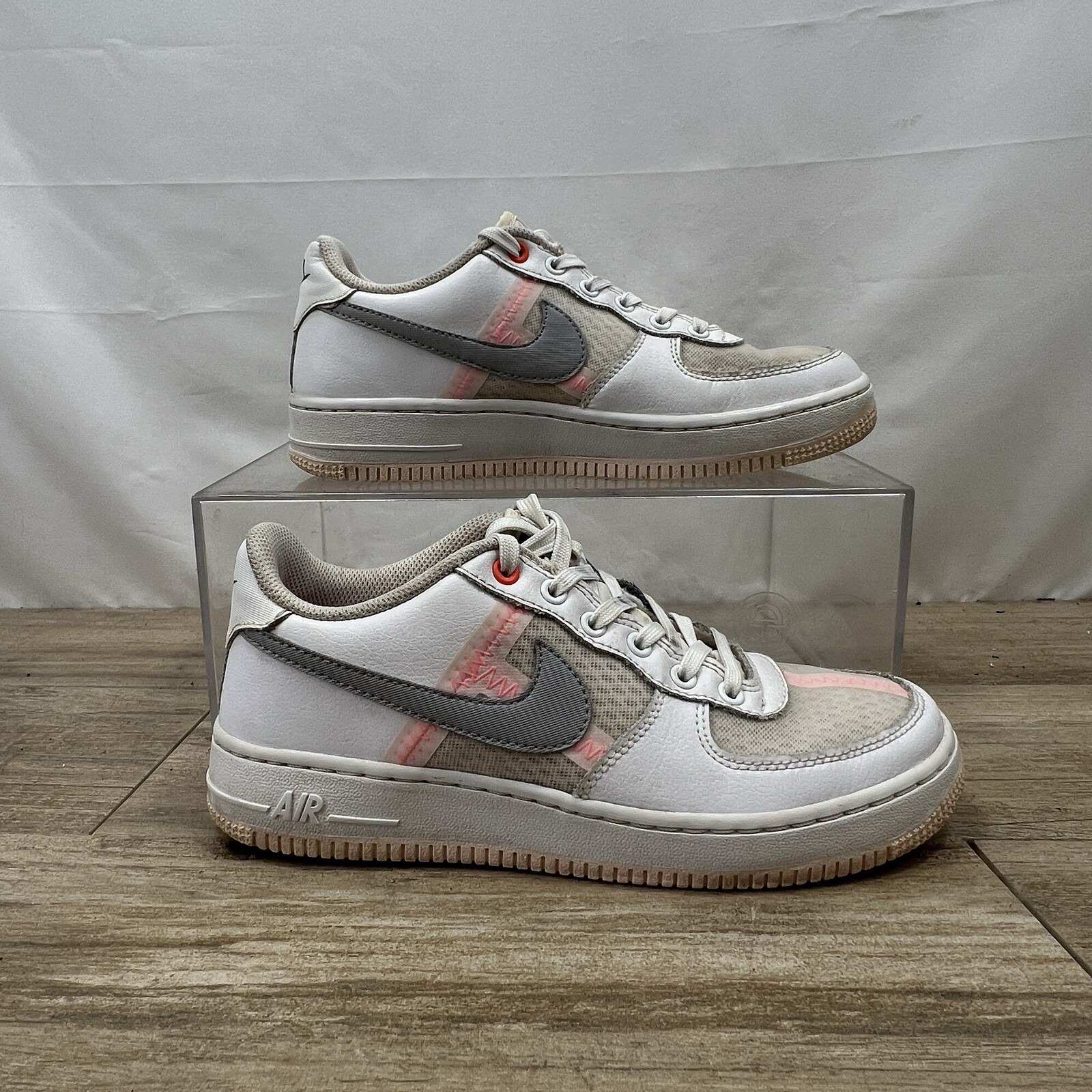 Nike Air Force 1 LV8 Low Transparent White/Grey/Pink Sz: 5.5 women's 7
