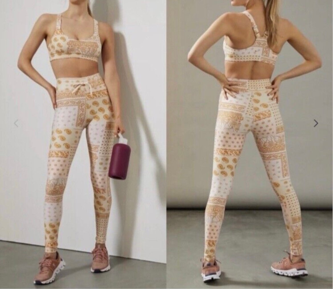 Womens The Upside Printed Leggings And Sports Bra Set L Paisley Carmen Bandana