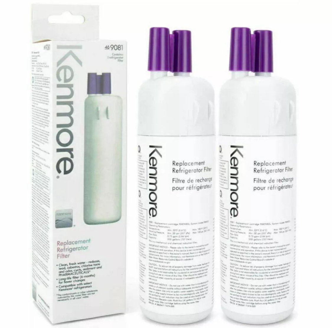 2 Kenmore whirlpool filter EDR1RXD1 W10295370 46-9081 46-9930