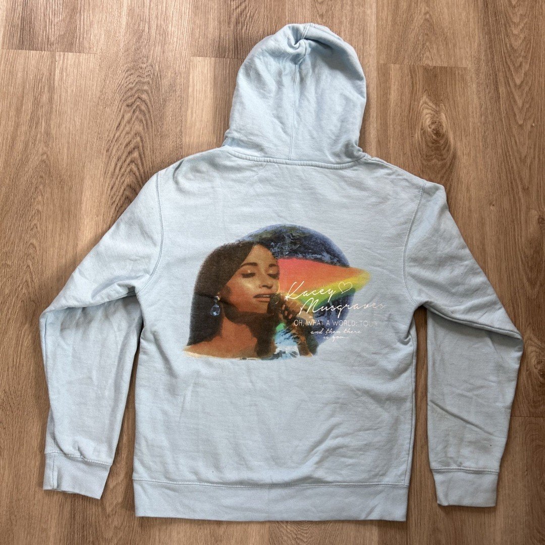 Kacey Musgraves Womens Small Hoodie Blue What A World Band Concert Sweatshirt
