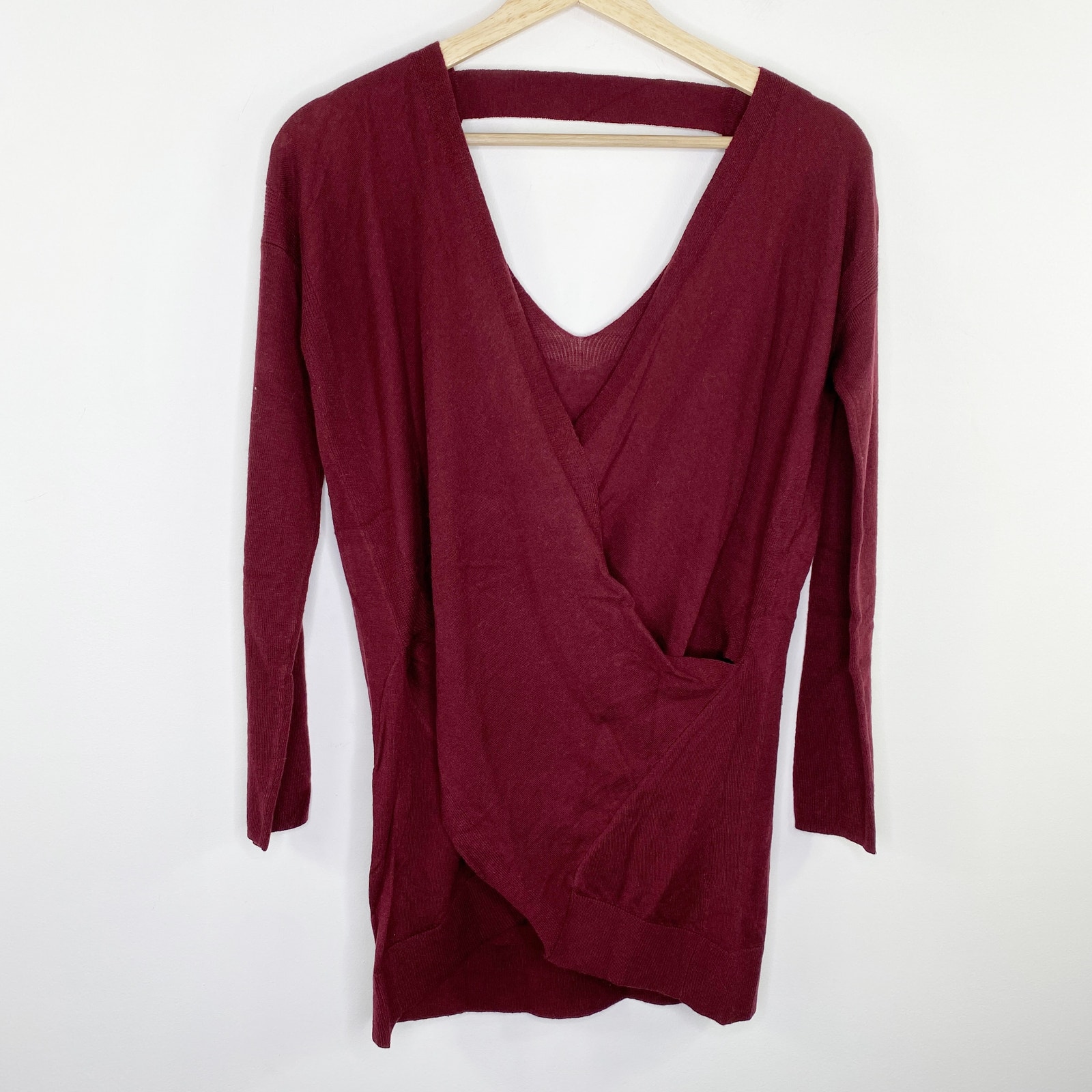 Revolve Vimmia Shavasana Reversible Burgundy Red Sweater Womens Size X-Small XS