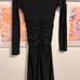 Kamalikulture x norma kamali Black Ruched dress with sleeves