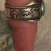 VINTAGE/NATIVE DETAILED, SYMBOLS, OVAL TURQUOISE CABASHON RING