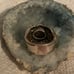 VINTAGE/NATIVE DETAILED, SYMBOLS, OVAL TURQUOISE CABASHON RING