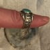 VINTAGE/NATIVE DETAILED, SYMBOLS, OVAL TURQUOISE CABASHON RING