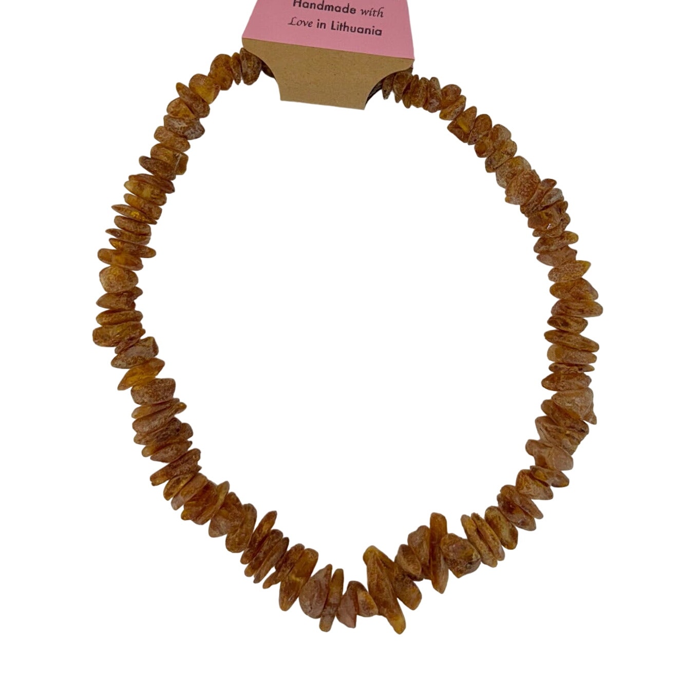 Baltic Amber Necklace Unpolished Raw Natural Golden Brown (N225)