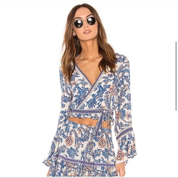 Spell and the Gypsy Floral Wrap Top Sz Small
