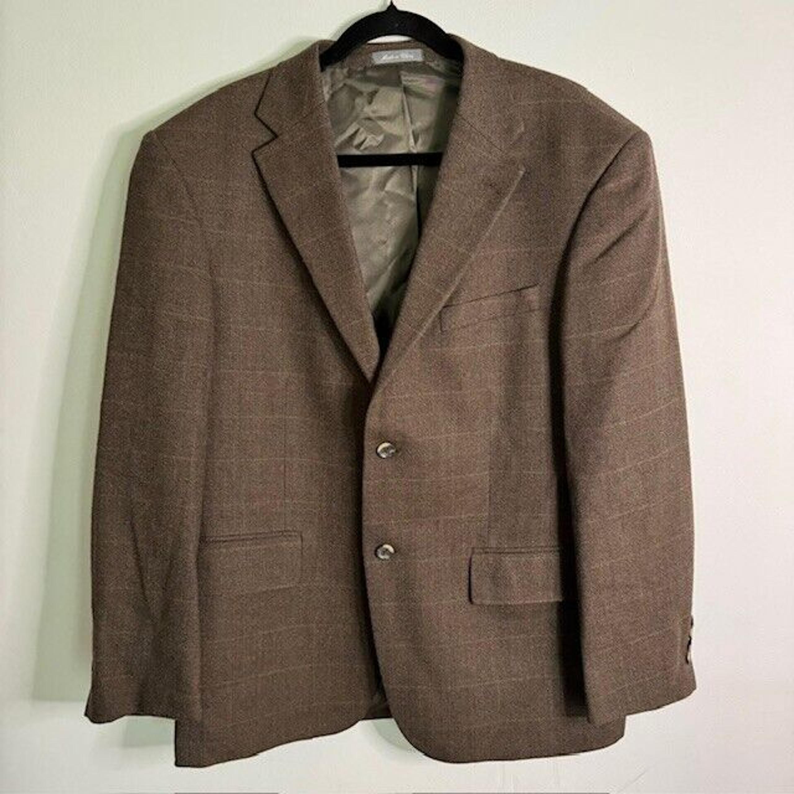 Oscar De La Renta Men's Brown Wool Sports Coat Size 42S
