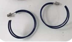 Blue wire earrings