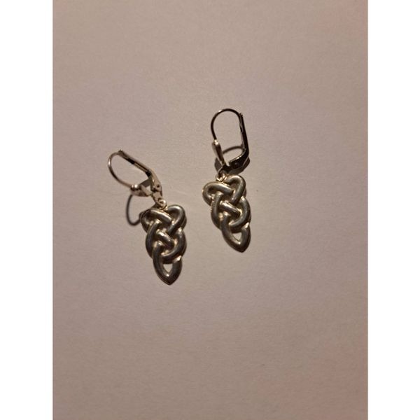 Vintage Sterling Silver Celtic Knot Dangle Earrings Made in Ireland LS 2.3g