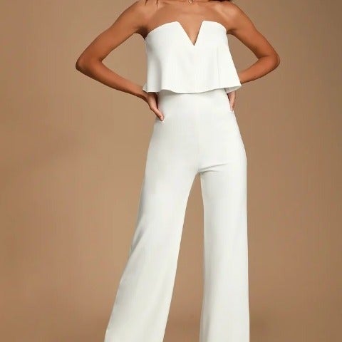 Power of Love White Strapless Jumpsuit