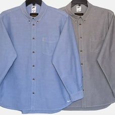 Lot Of 2 NIKE Life Oxford Blue Gray Button Down Long Sleeve Shirts Size L