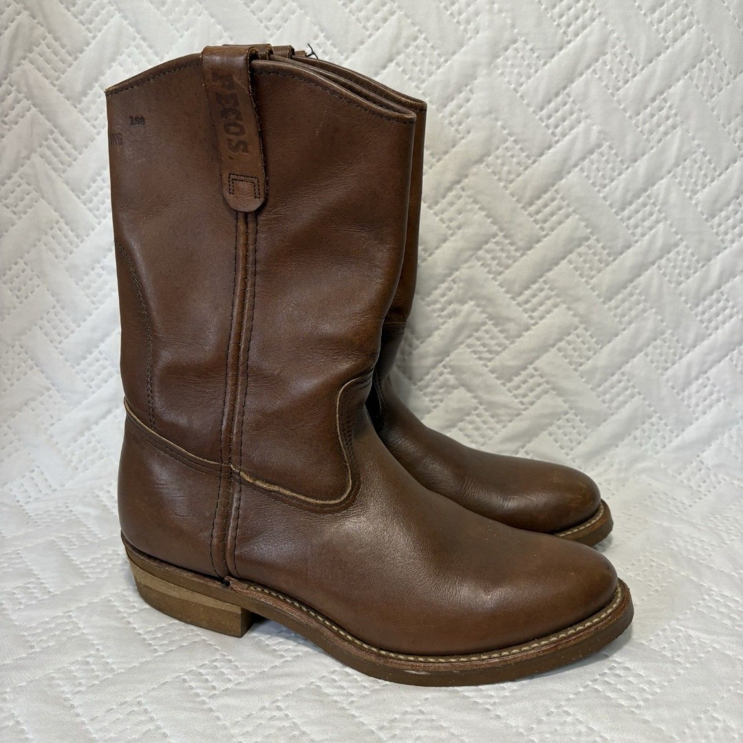 Red Wing Pecos 1155 Nailseat Pull On Boots Western Work Cowboy Size 7.5D Vintage