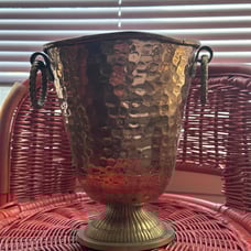 Vintage Hammered Copper and Brass Champagne Bucket