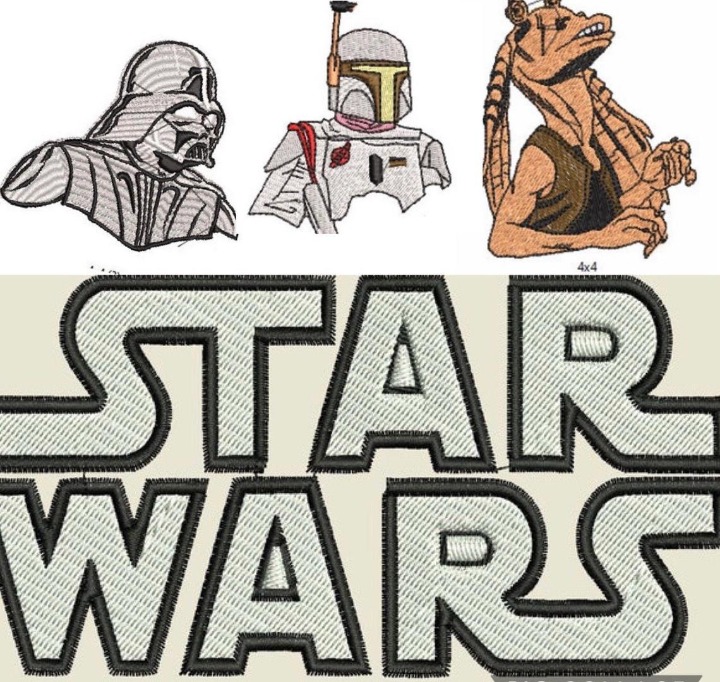 100+ Star Wars Embroidery PES JEF Designs in USB or Digital Download Embroidery