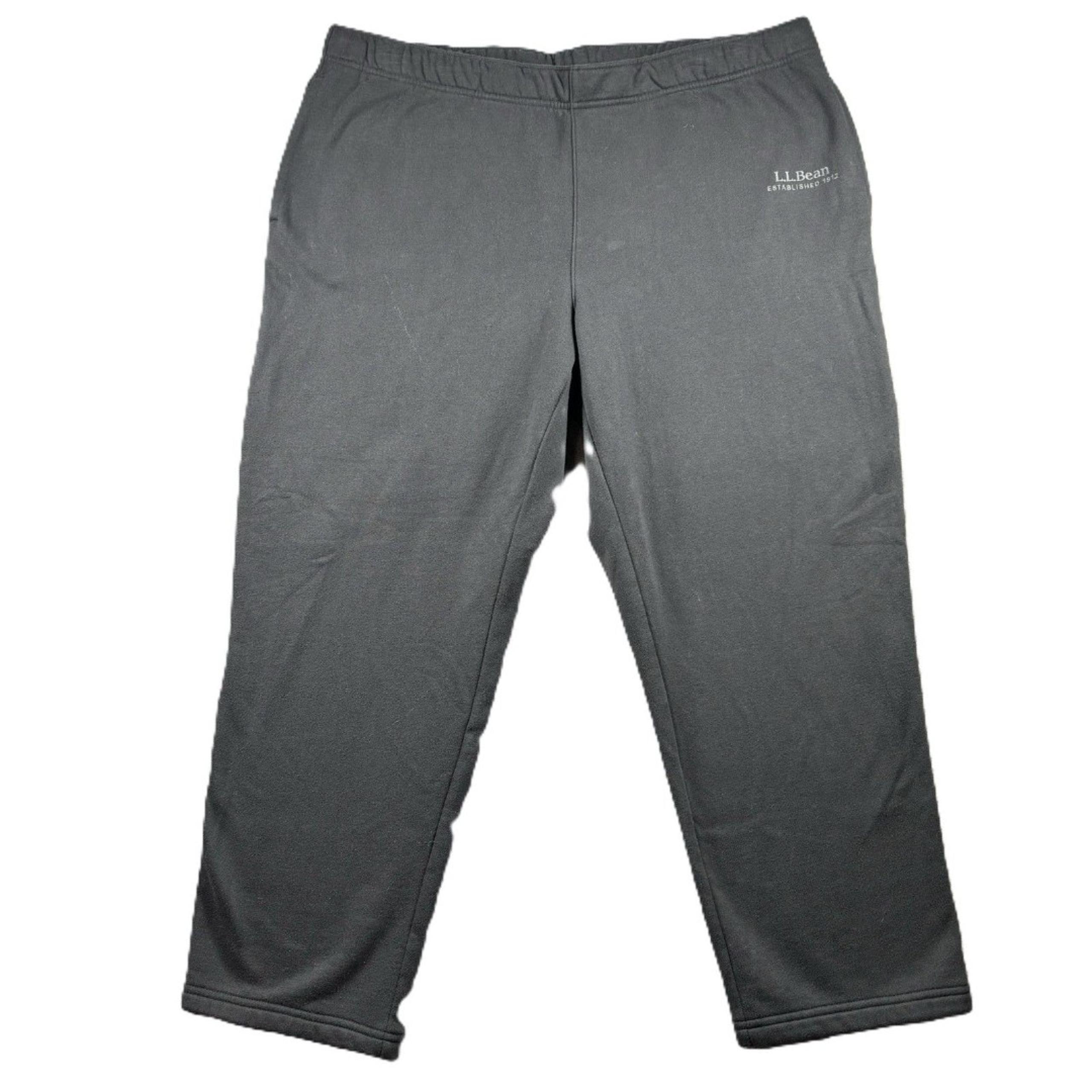 LL Bean Men Sweatpants Pockets Pull On Elastic Waist Black XXXL 30" J164