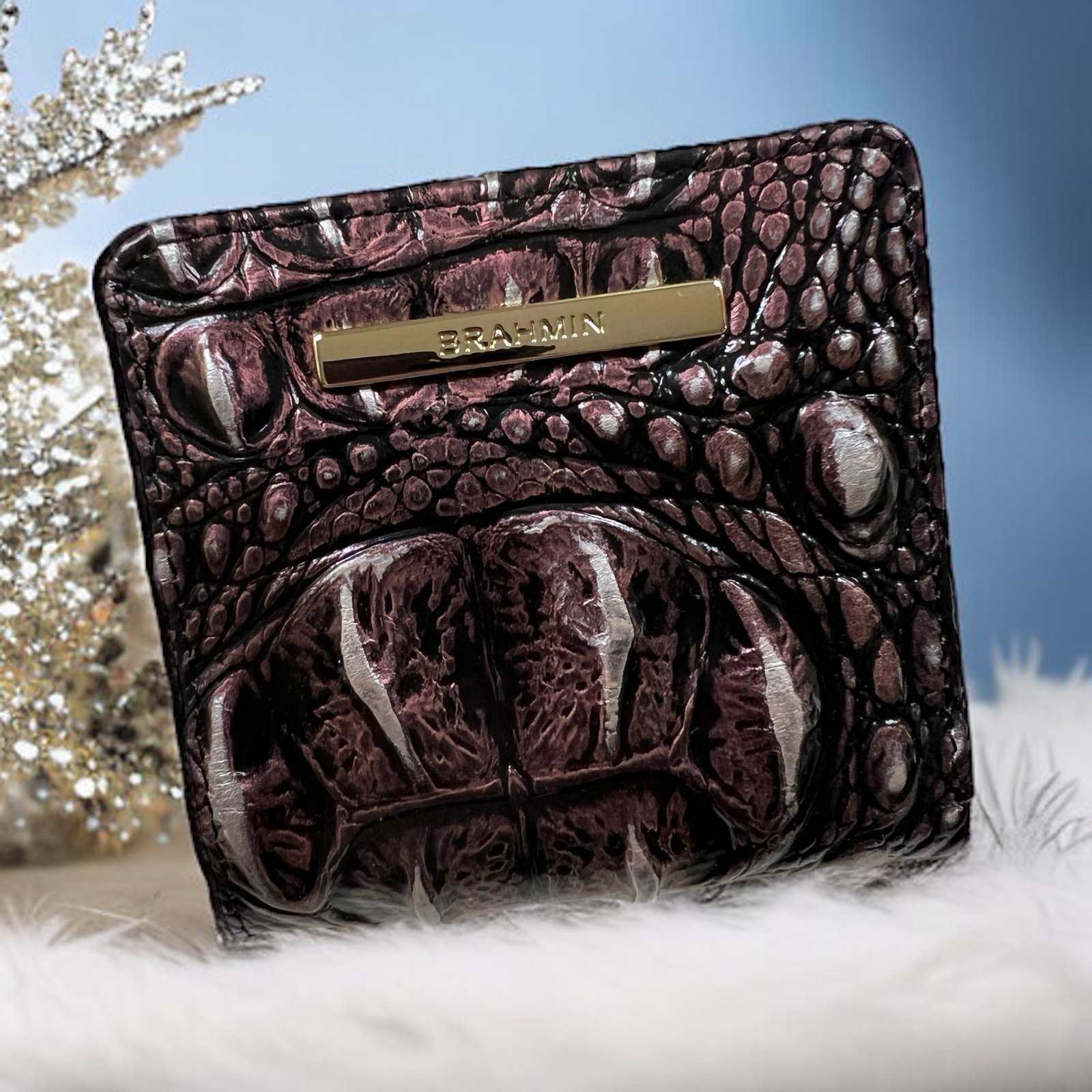 NWT Brahmin Leather Jane Wallet, Plum Melbourne