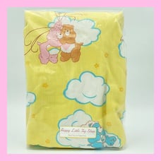 ❤️Care Bears Rainbow Happy Yellow Baby Crib Quilt Blanket Balloons Handmade❤️
