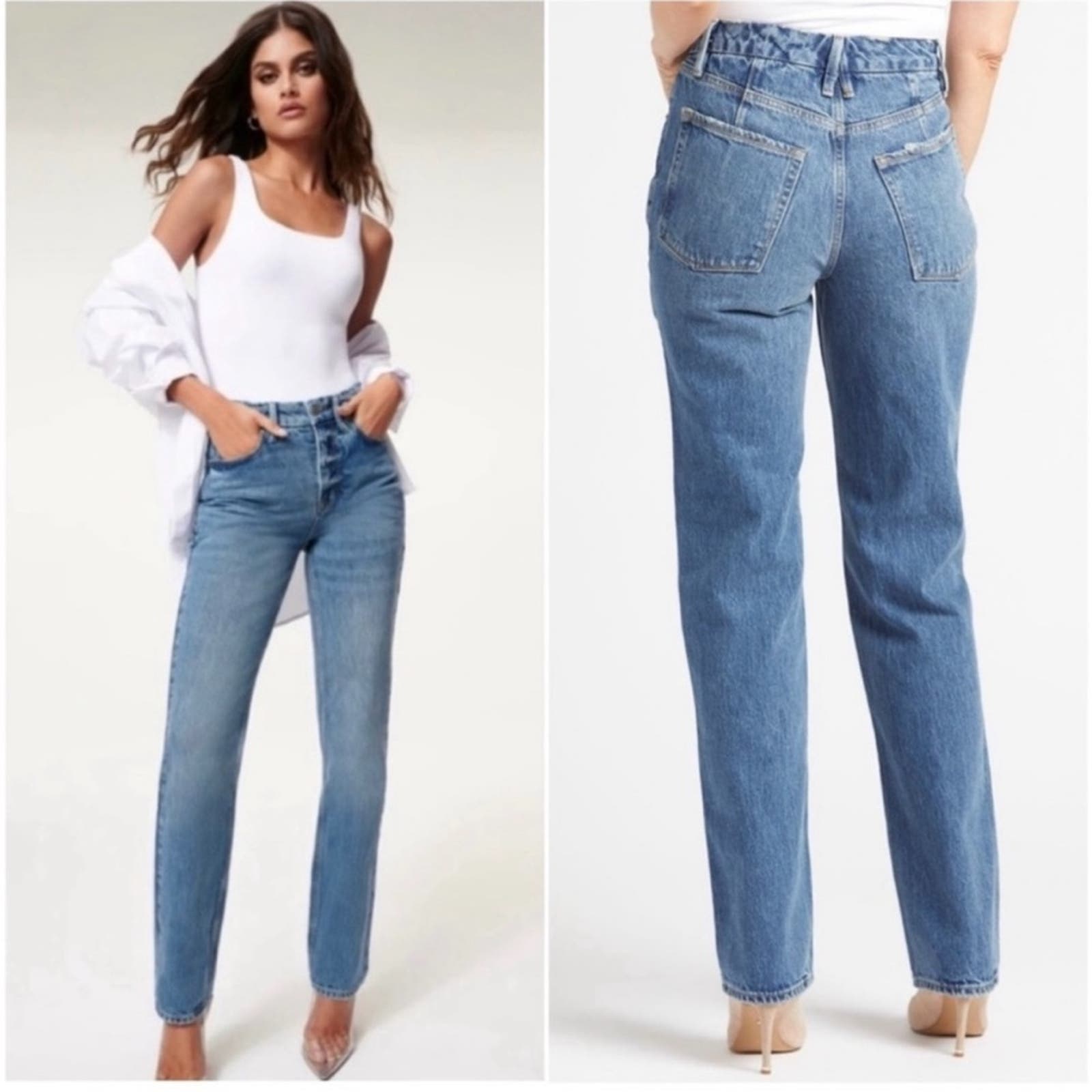 NWT: GOOD AMERICAN High Rise Straight Leg, Size: 12/31