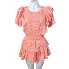 LOVE SHACK FANCY NATASHA DRESS IN MARIGOLD ORANGE SIZE P (XXS)