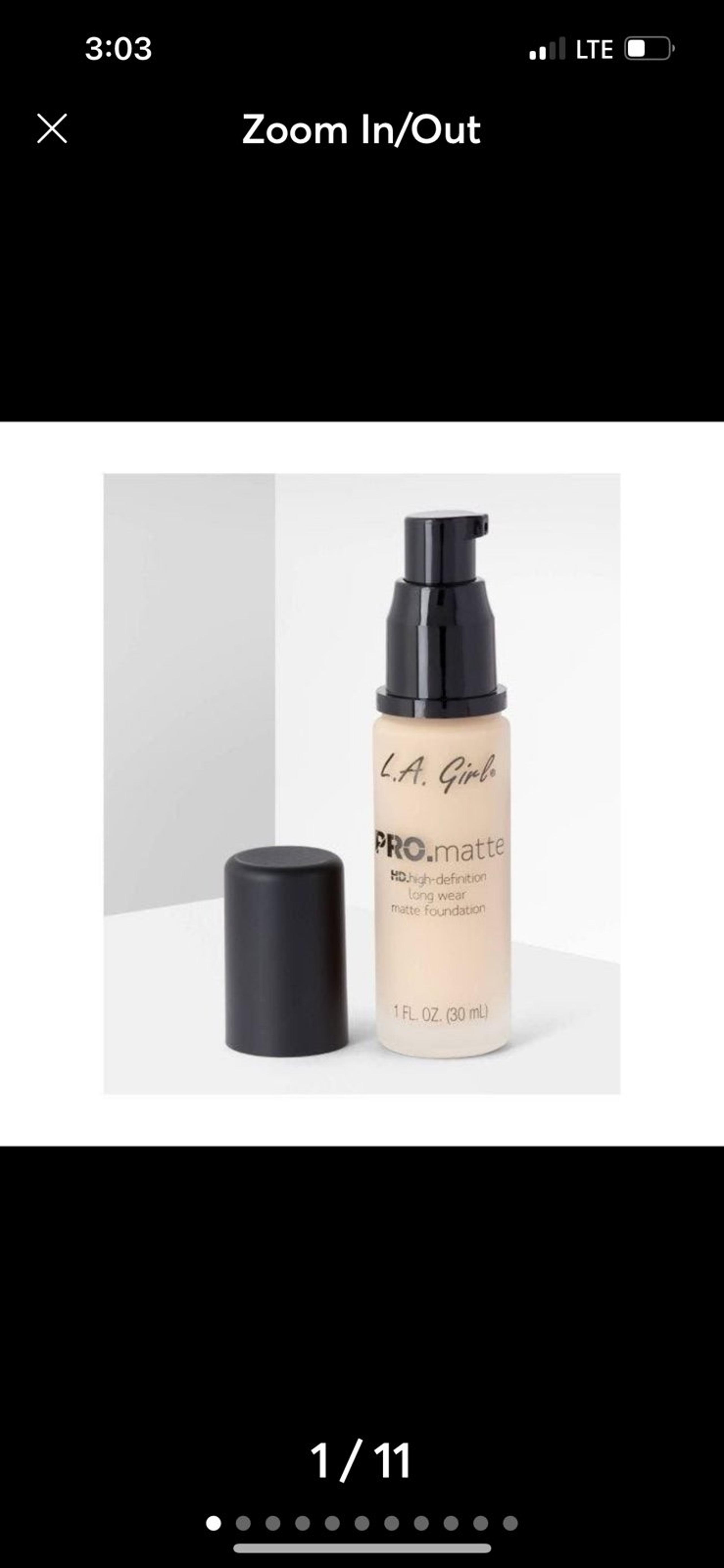 LA Girl Pro Matte High Definition Liquid Foundation GLM872 Bisque 1 Fl Oz