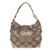 Coach Gold Patent Leather Signature Monogram Canvas Hobo Purse Bag