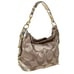 Coach Gold Patent Leather Signature Monogram Canvas Hobo Purse Bag
