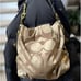 Coach Gold Patent Leather Signature Monogram Canvas Hobo Purse Bag