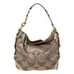 Coach Gold Patent Leather Signature Monogram Canvas Hobo Purse Bag