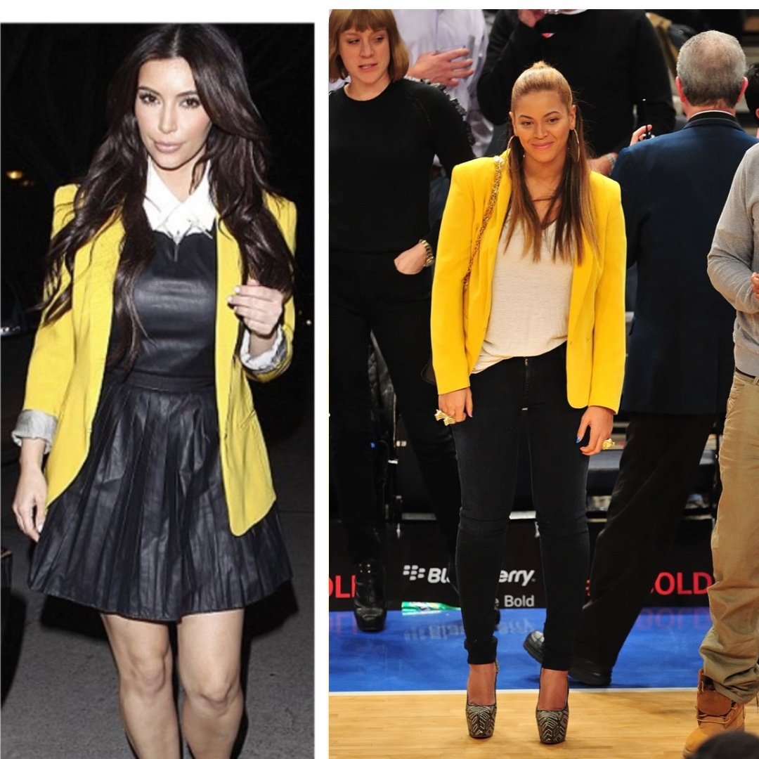 Rag and Bone Crepe Tuxedo Blazer Jacket Yellow Beyoncé Kim Kardashian Career 4