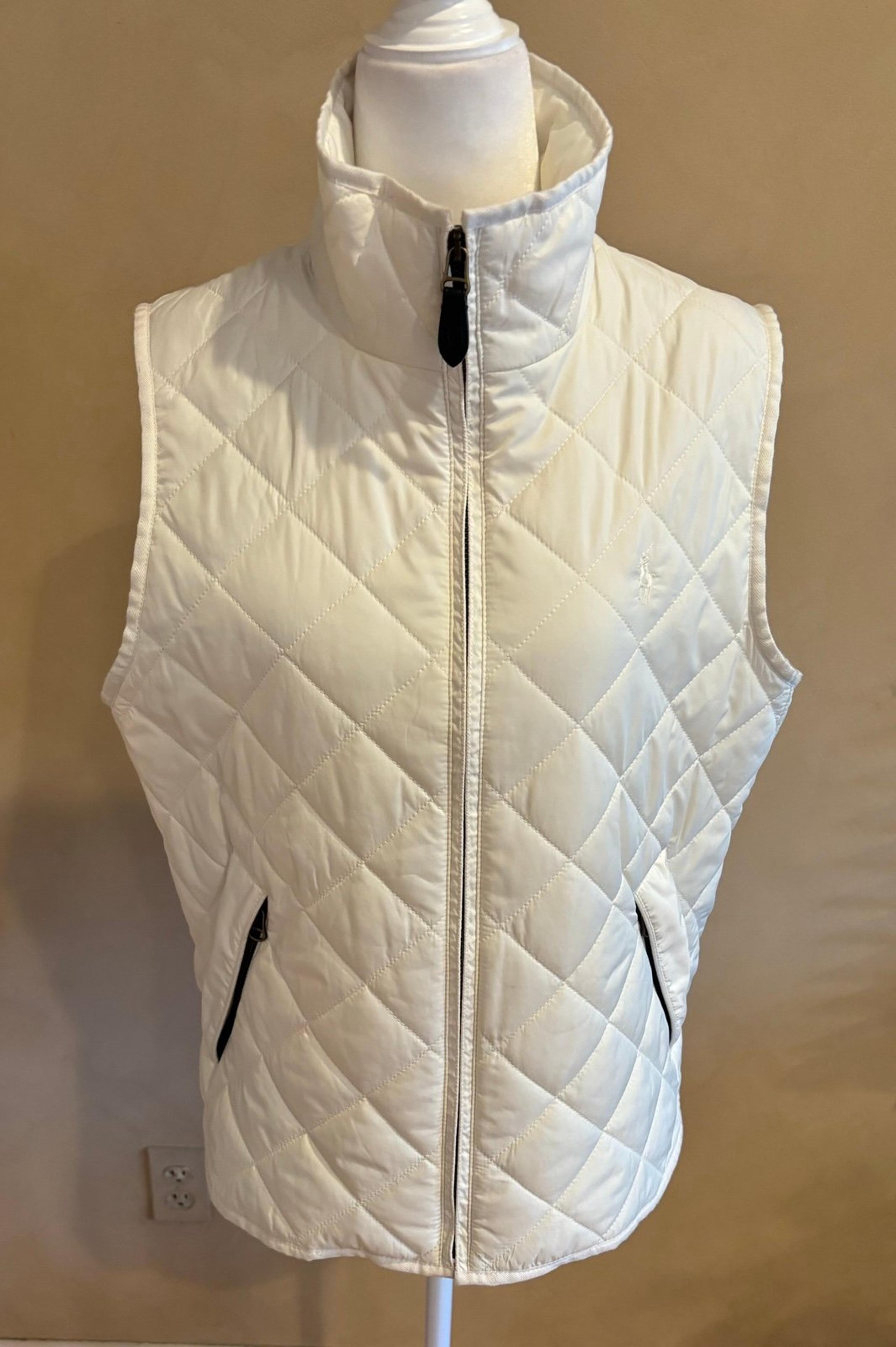 Ralph Lauren white quilted outdoor vest size large