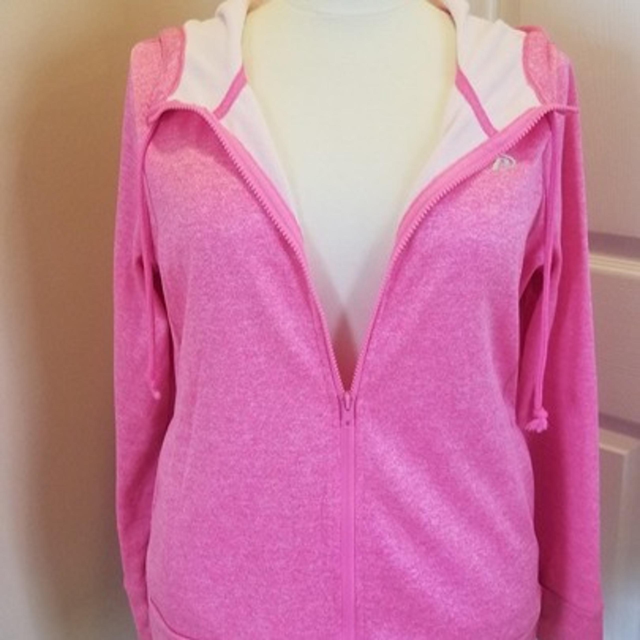 PRO PLAYER Sweater Jacket Women's Hot Pink Full Zip Hooded Outdoor Athletic, Med