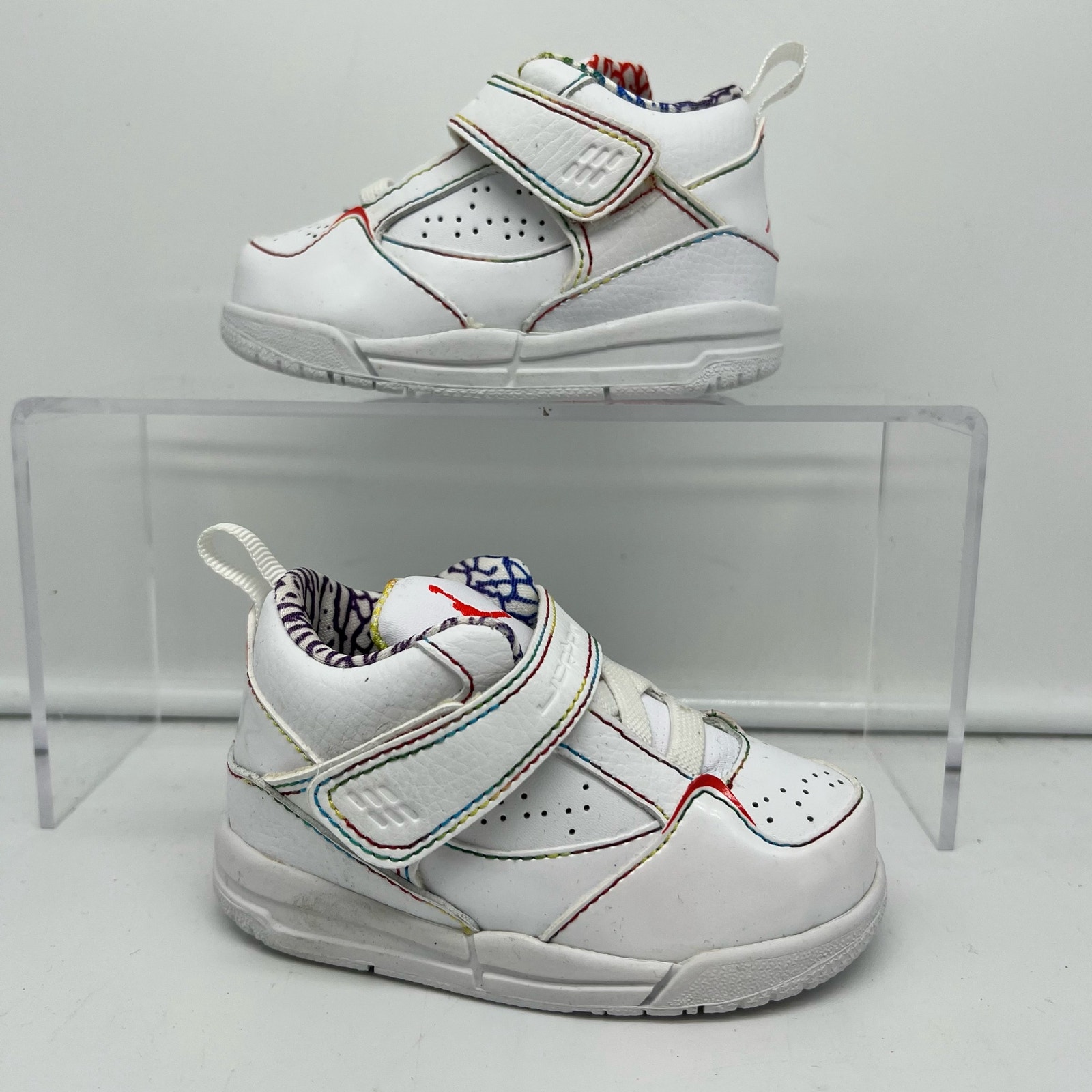 Nike Air Jordan Shoes Infant 5 C Flight 45 Toddlers Shoes Rainbow White 364759