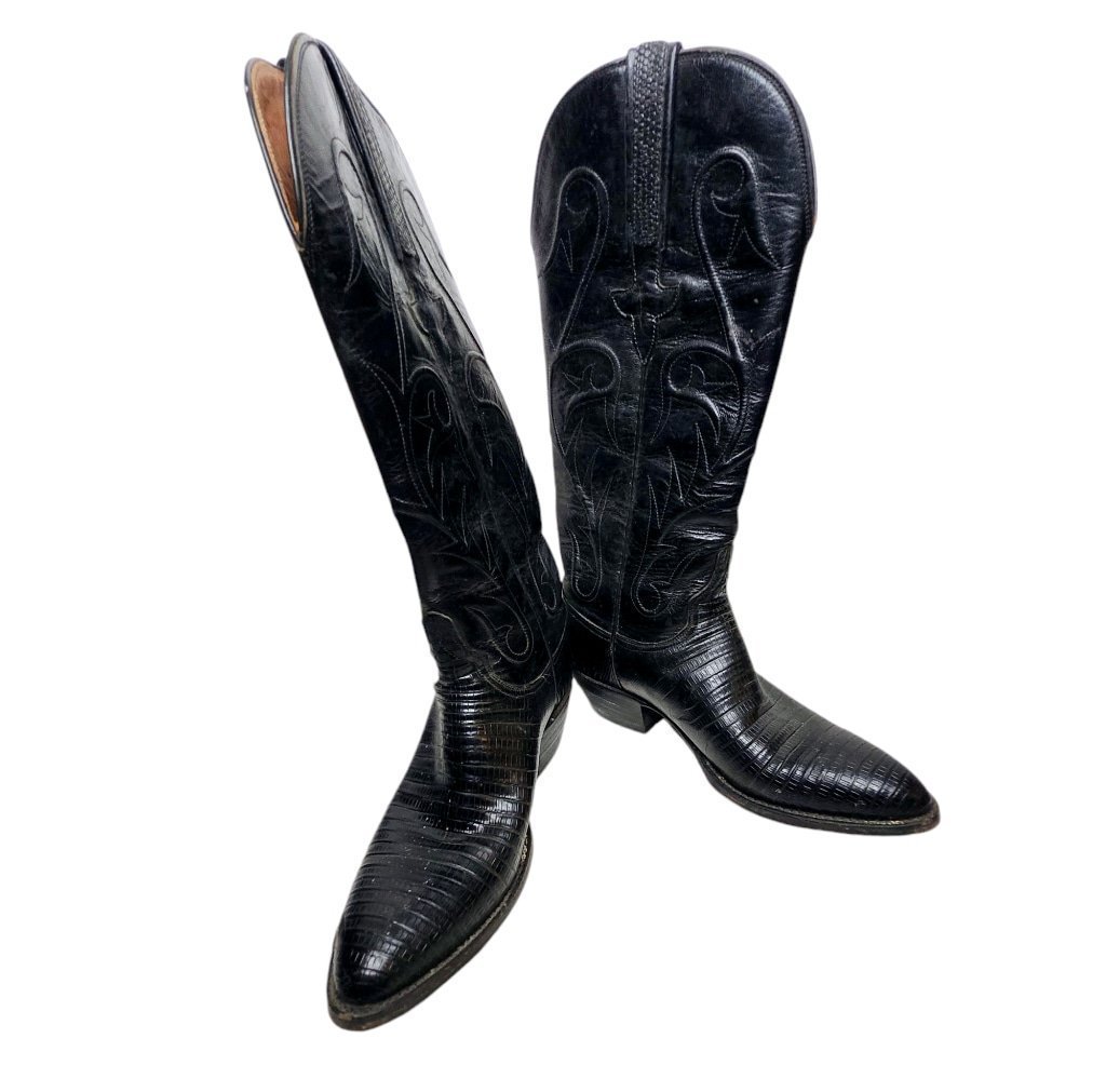 Women's Lucchese Boots Black Size 5.5 B (Lizard?)