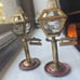 Vintage Brass Lamp Post Salt & Pepper Shakers - Retro Set of 2 -