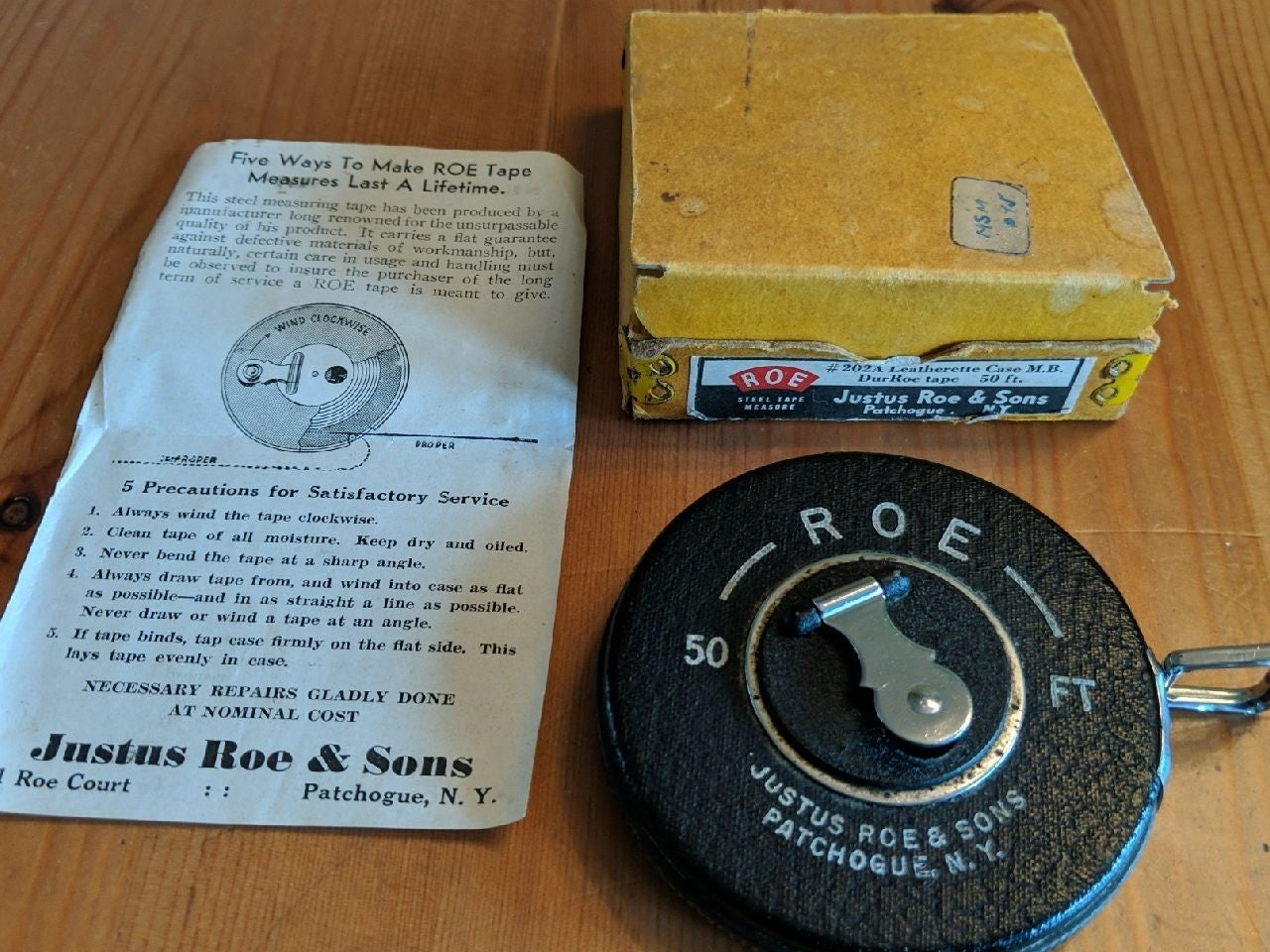 LARGE Justuce Roe and Sons tape measure