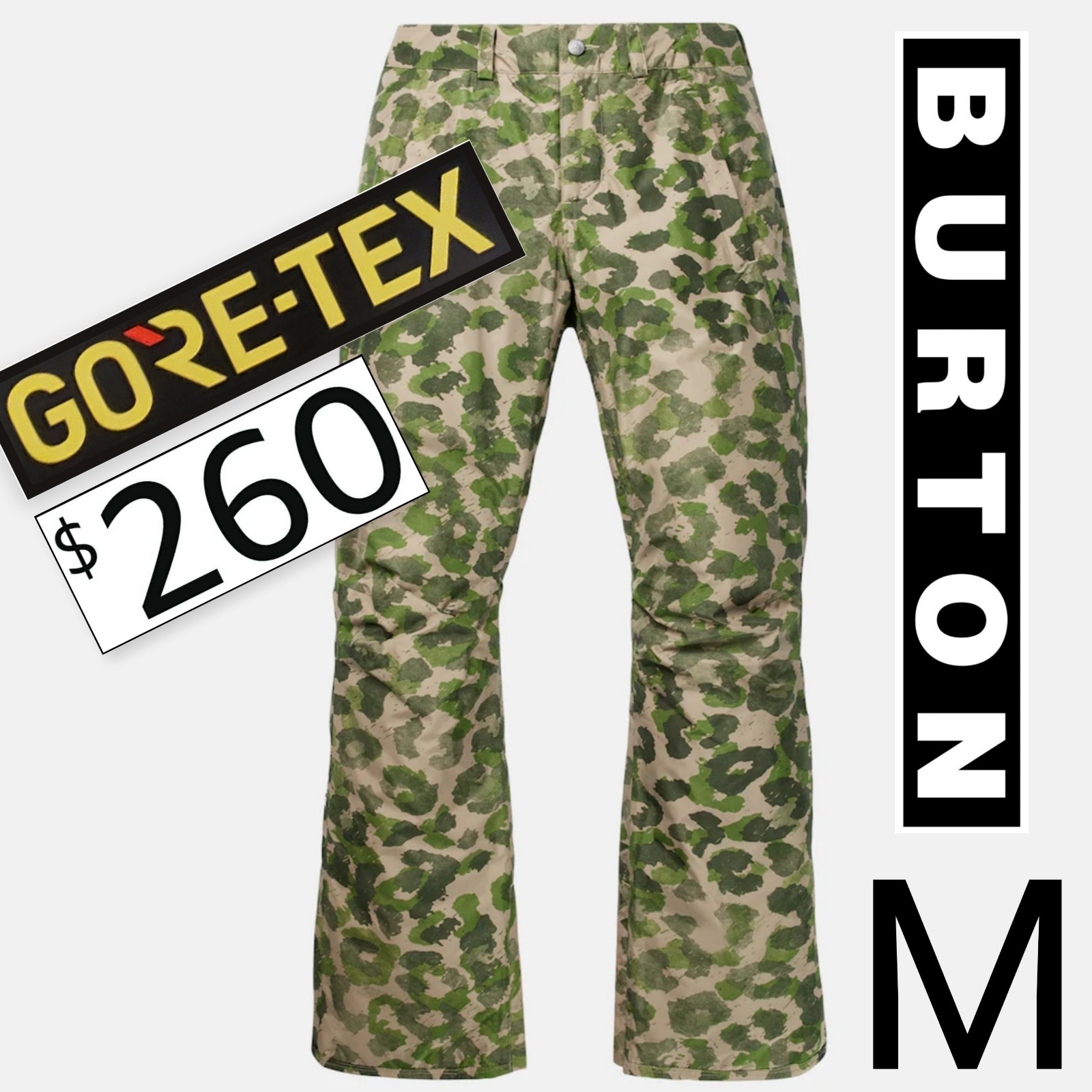 260 New Burton GORE-TEX Powline 2L Insulated Snowboard Pants / Ski Pants! M