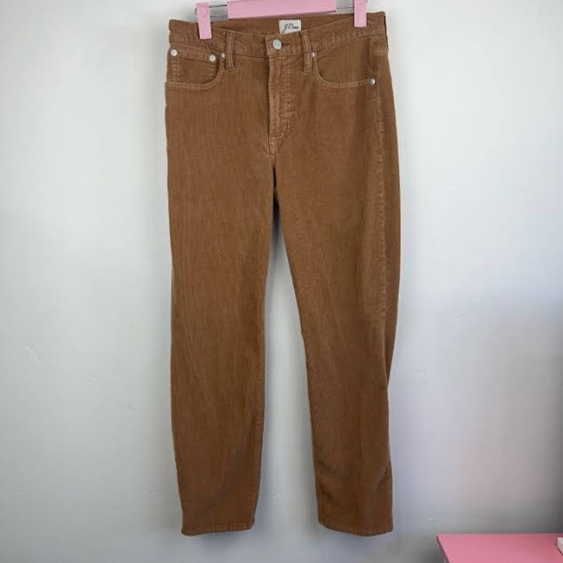 J.crew tan corduroy vintage slim straight pants womens size 27