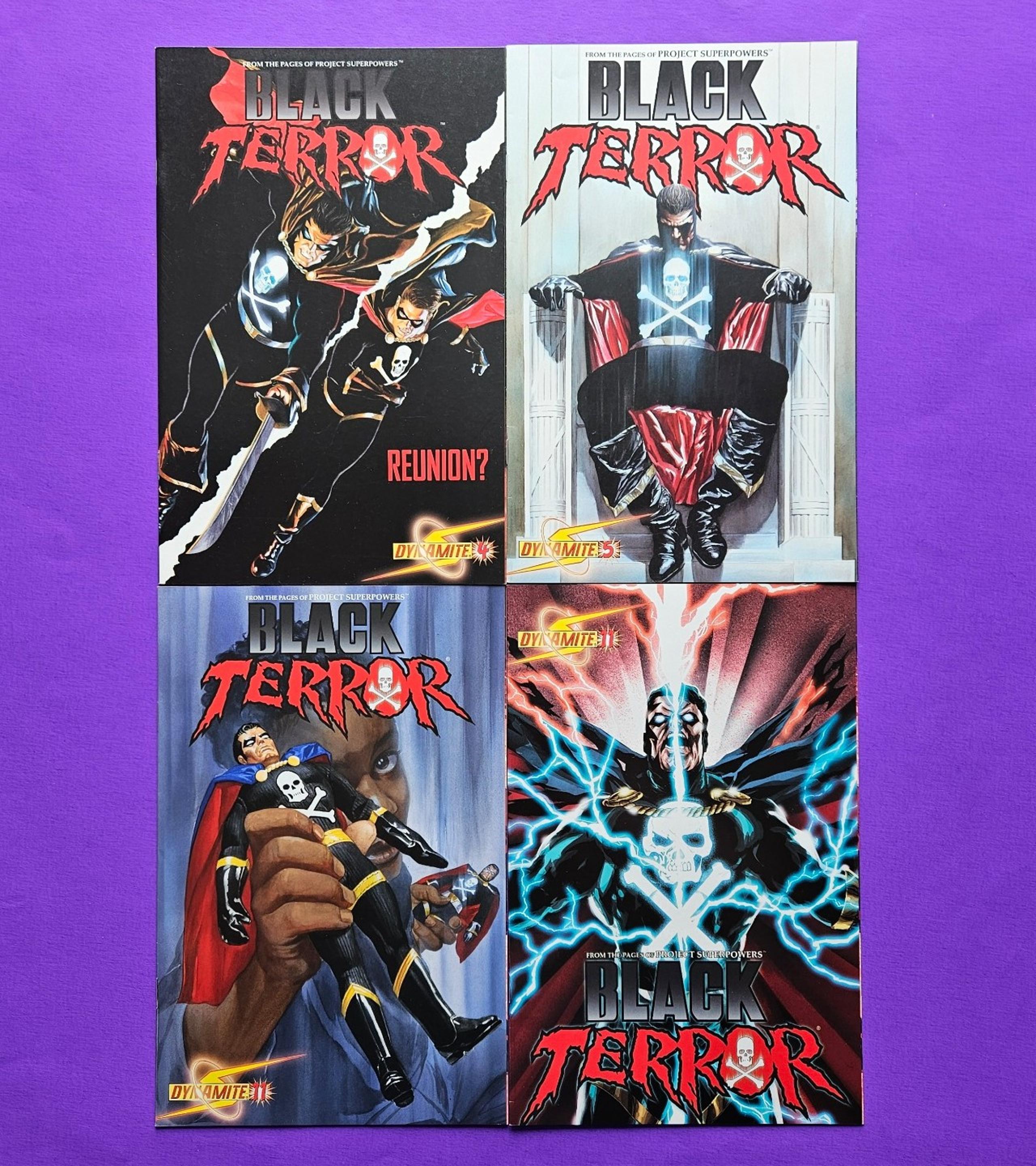Lot Of 4 BLACK TERROR 4 5 11 11B Comic Books Dynamite Entertainment 2009 VF 8.0