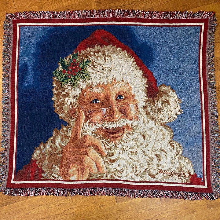 Donna Gelsinger Santa Claus Tapestry Throw Blanket 100% Cotton 50 x 60