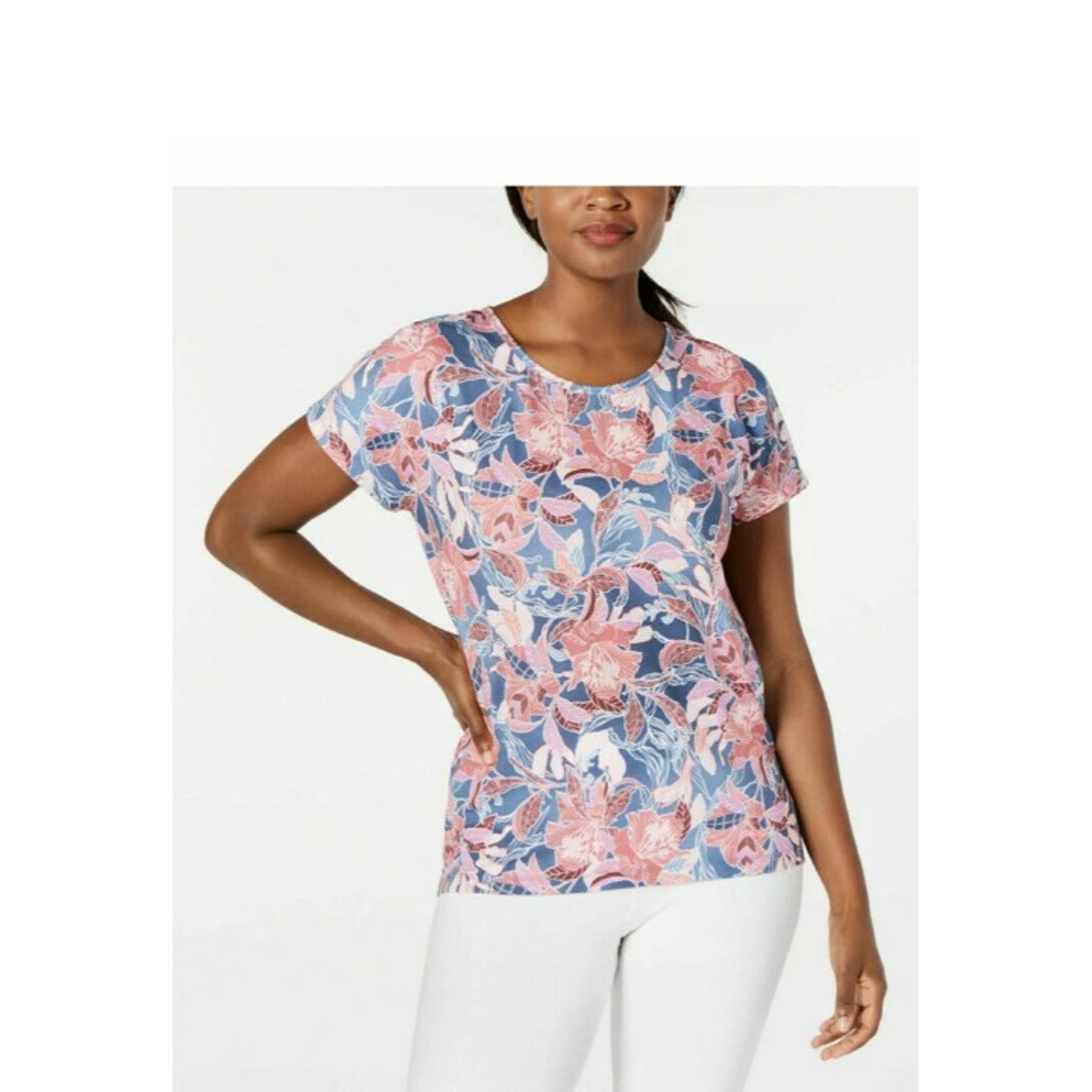 Ideology Womens Blue Printed Fitness Tee