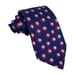 Turnbull & Asser Men's Tie Navy Blue & Red Geometric Silk England 3 5/8 x 57
